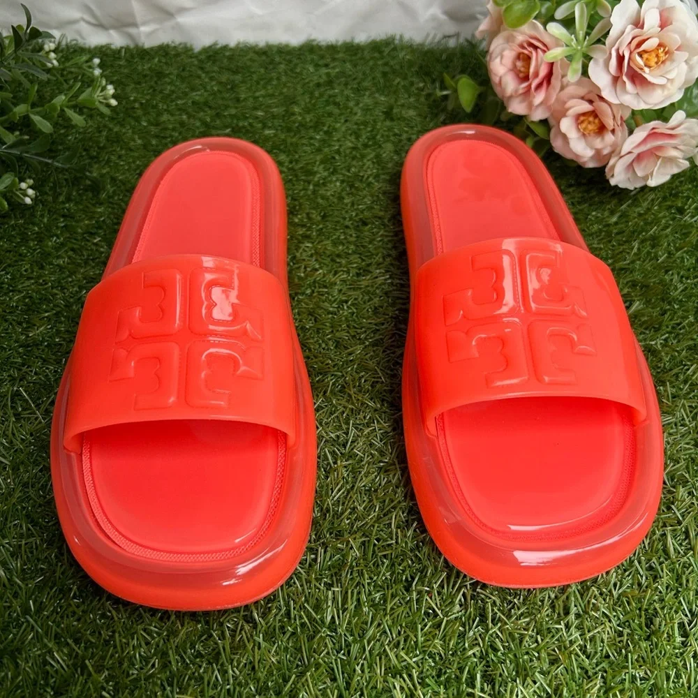 Women’s Coral Slide Sandals - Glossy Jelly Comfort
